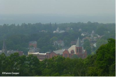Smoke from Canadian wildfires hanging over Vernon, CT in the summer of 2023.