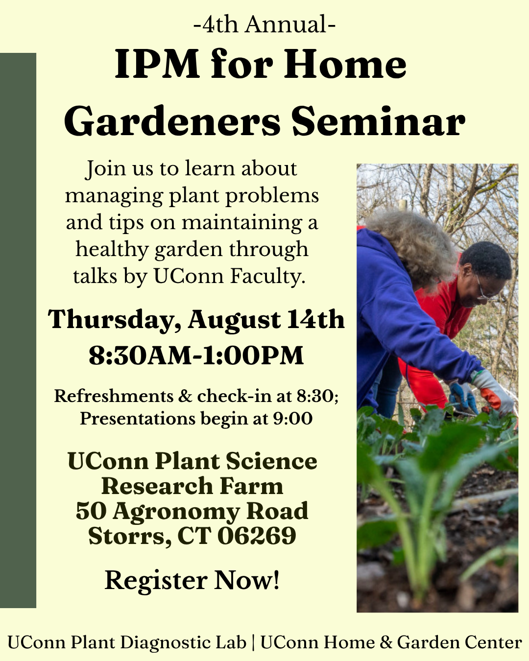 4th Annual IPM For Home Gardeners Seminar Flyer
